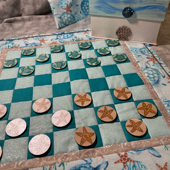Hand Crafted Other - NEW Checkerboard Set Quilted and Handmade